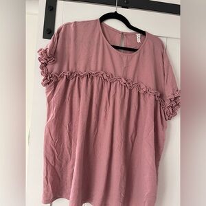 Ruffled Pink Women's Top